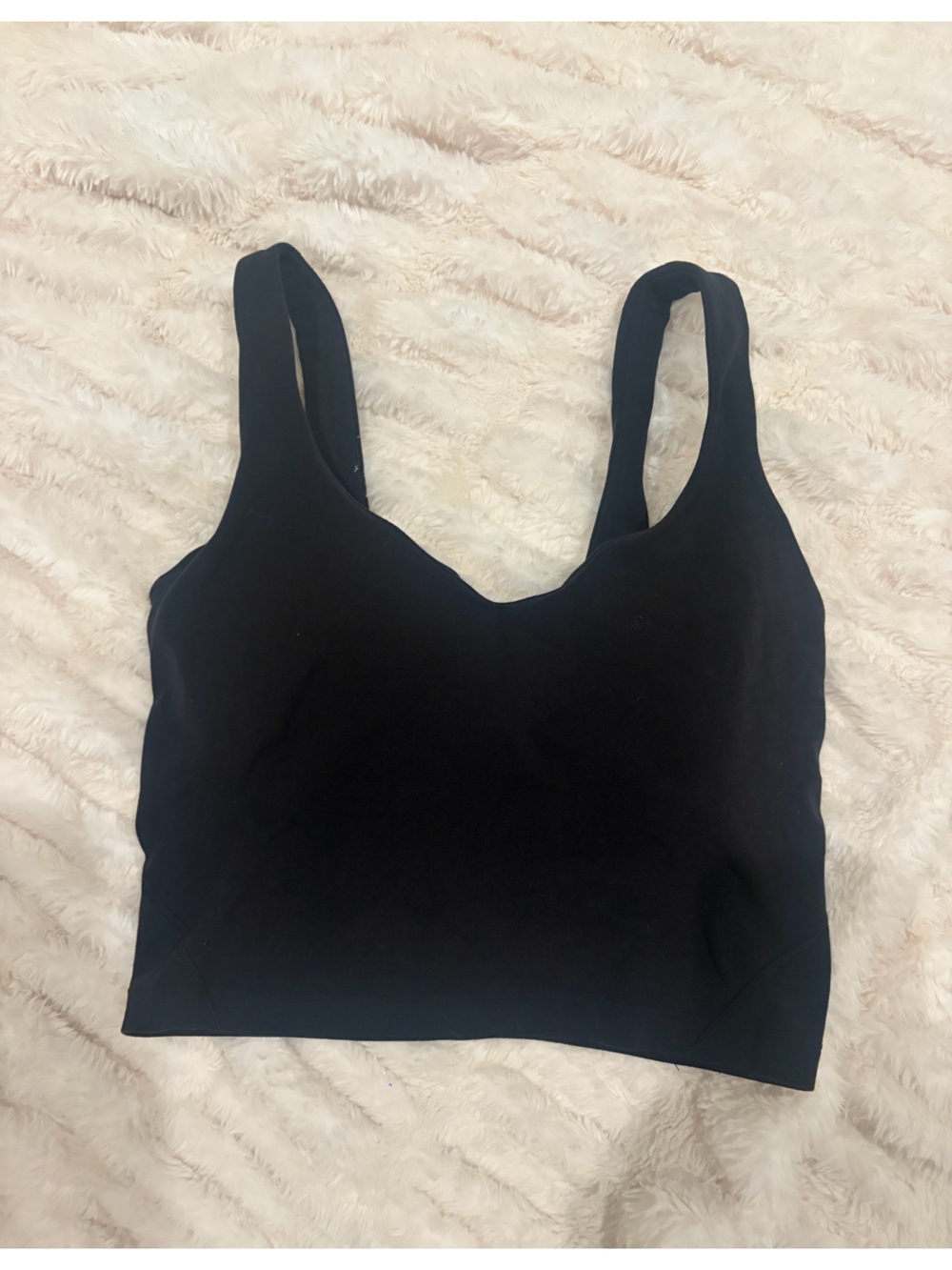 lululemon athletica Black Scoop Neck Cropped Tank